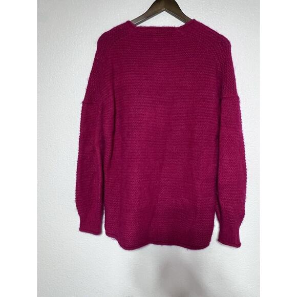 Free People All Mine Sweater Raspberry Size XS Pink V Neck Alpaca Wool - Picture 7 of 9